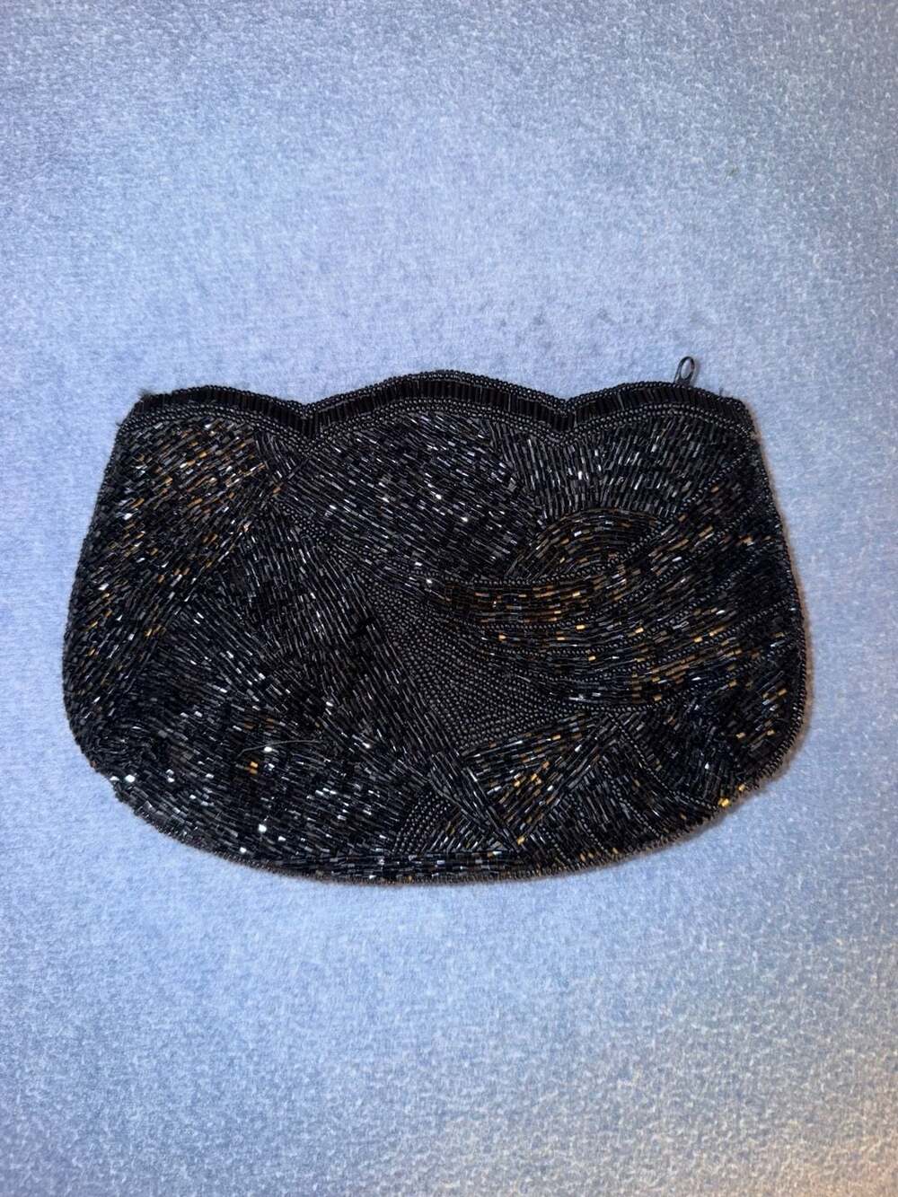 Vintage Beaded Evening Clutch Purse Black Handbag